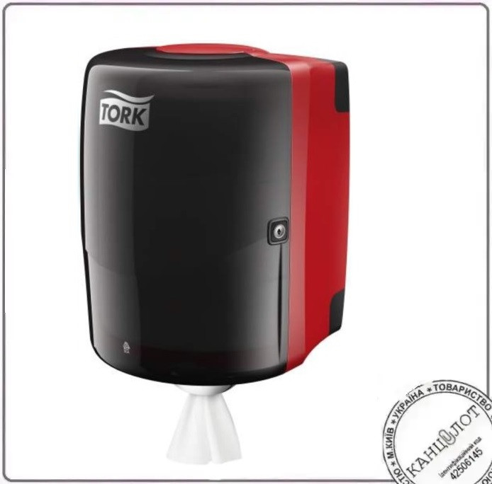 Диспенсер TORK 653008, рулон с фтулкой, паперові рушники, пластик червоний