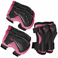 Комплект защитный SportVida 3 в 1 SV-KY0006-S Size S Black/Pink Набор защита для роликов скейта пенниборда