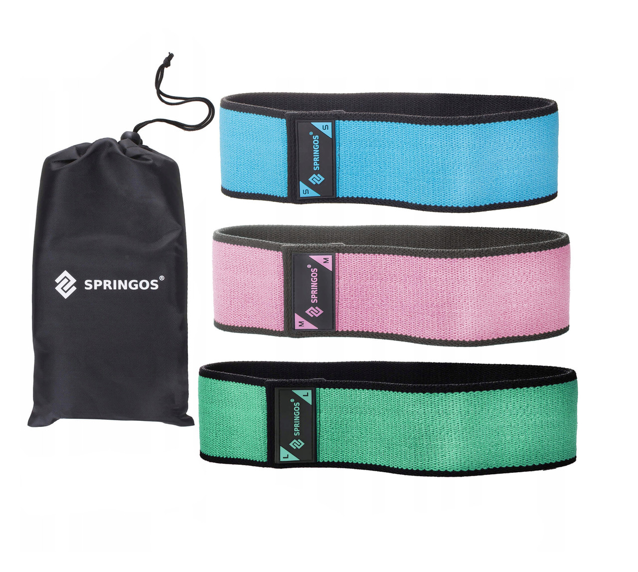 Гумка для фітнесу та спорту тканинна Springos Hip Band 3 шт FA0108 R_1673
