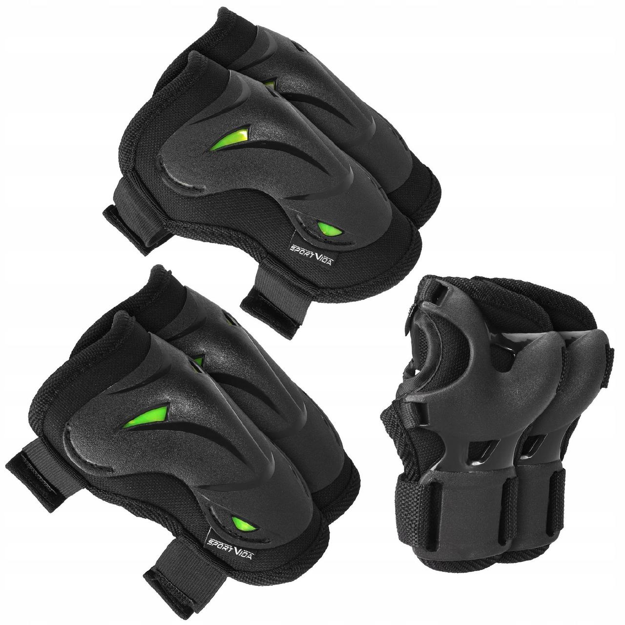 Комплект захисний SportVida 3 в 1 SV-KY0004-S Size S Black/Green R_1865