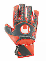 Перчатки вратарские футбольные Uhlsport Aerored Soft SF Junior Size 4 Orange/Grey для тренировок R_1769