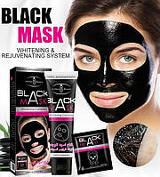 Маска для обличчя проти чорних цяток Wokali Black mask 130 мл Чорна маска для обличчя проти вугрів і чорних цяток