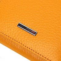 Яркий женский кожаный кошелек с монетницей KARYA 21376 Желтый Отличное качество