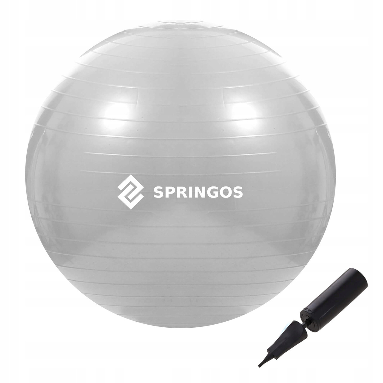 М'яч для фітнесу (фітбол) Springos 75 см Anti-Burst FB0008 Grey R_1686