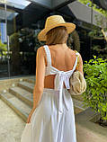 Літня інтригуюча сукня з відкритою спиною Тканина льон жатка Розміри 42-44, 46-48, фото 2