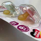 Пустушка латексна з ортодонтичною формою з основою метелик (2 шт) "Моя сім'я" 0-6 міс Nip Рожева, фото 3