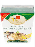 Тайский рис в коробочке в зеленом соусе карри Cooked Rice Green Curry Sauce Hokkien Thai Delight 330 г