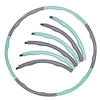 Обруч массажный Hula Hoop SportVida 100 см 1.2 кг SV-HK0337 Grey/Sky Blue R_1696