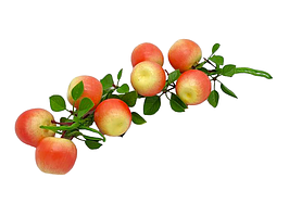 Штучна гілка яблука 8 штук Муляж фрукти для декору L 42 cm