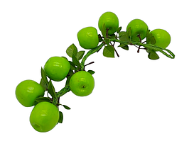 Штучна гілка зелені яблука 8 штук Муляж фрукти для декору L 45 cm