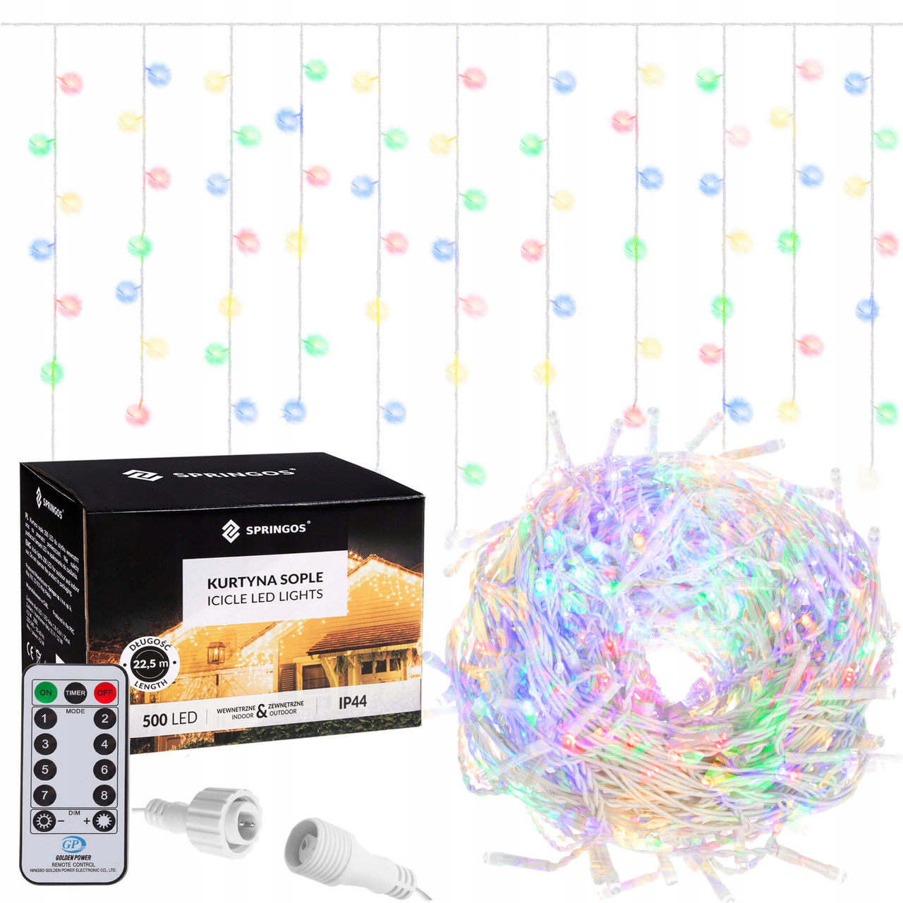 Гірлянда бахрома вулична (зовнішня) Springos 20 м 500 LED Pilot CL507 Mix Original R_1784