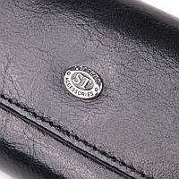 Надежный кошелек-ключница из натуральной гладкой кожи ST Leather 19415 Черный Отличное качество