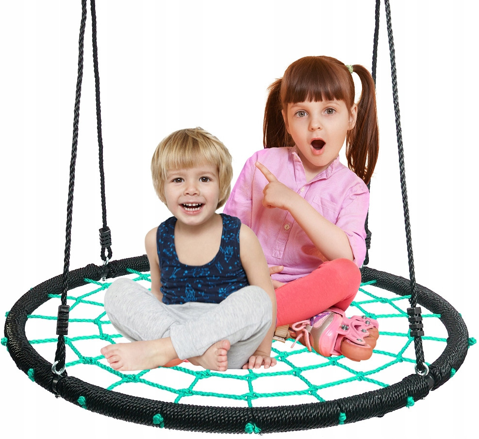 Гойдалка дитяча вороняче гніздо 100 см зелено-чорна Funfit Garden 2613, фото 1