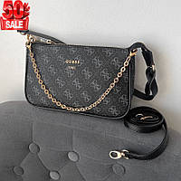Женская сумка клатч Guess стильная классная сумочка на длинном кожаном ремешке для девушки высокое качество