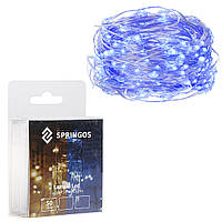 Гірлянда на батарейках 4.9 м  Springos CL0016 Blue 50 LED світлодіодна новорічна святкова R_1790