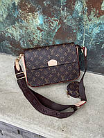 Жіноча стильна сумка через плече Louis Vuitton, шкіряна коричнева жіноча сумка Louis Vuitton