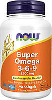 Супер Омега 3-6-9 Now Foods, Super Omega 3-6-9 1200 мг, 90 капсул