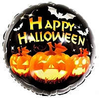 Фольгированный шар 18' (45см) Круг "Happy Halloween" ABC