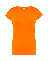 Футболка женская оранжевая с круглым вырезом JHK -ORTSRLCMF