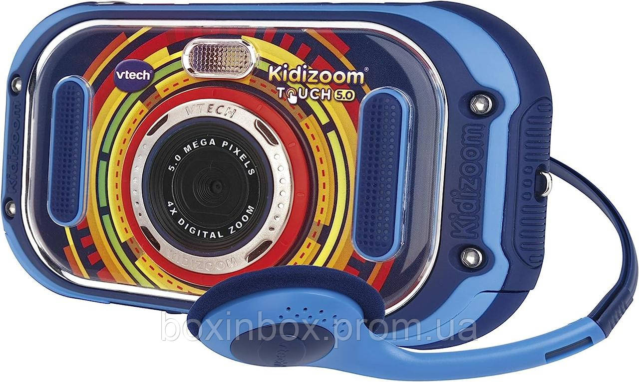 VTech Kidizoom Touch (синій), дитяча камера з подвійним об’єктивом, цифрова камера для фотографій і відео, дитяча екшн-камера