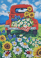2130 Цветы в дорогу, набор для вышивки бисером картины с полевыми цветами