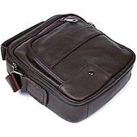 Кожаная практичная мужская сумка через плечо Vintage 20458 Коричневый Отличное качество
