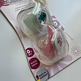 Пустушка силіконова з ортодонтичною формою з основою метелик (2 шт) "Моя сім'я" 0-6 міс Nip Рожева, фото 3