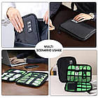 Органайзер-кейс для кабелів, дротів і дрібниць 22*17*5 см Чорний. Чохол-кейс для кабелів і аксесуарів, фото 8