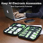 Органайзер-кейс для кабелів, дротів і дрібниць 22*17*5 см Чорний. Чохол-кейс для кабелів і аксесуарів, фото 9