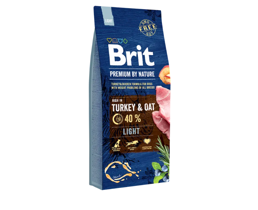 Сухий корм Brit Premium Dog Light для собак із надмірною вагою зі смаком індички 15 кг