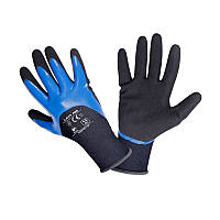 Перчатки покрытые нитрилом черно-синие 10(XL) LahtiPro 2210