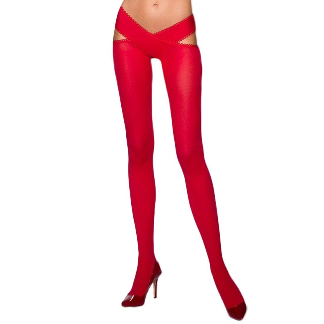 Еротичні колготки з ефектом пояса червоного кольору TIOPEN 005 roso 3/4 ( 60 den) - Passion пристрасть Talla, фото 1