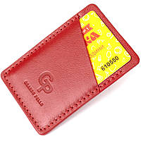 Винтажный кожаный картхолдер GRANDE PELLE 11505 Красный Отличное качество