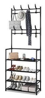 Напольная вешалка для одежды New simple floor clothes rack size с полками и крючками, полка для обуви 60 - фото 5 - id-p1875571350