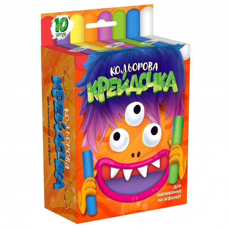 Крейда кольорова Крейда велика 10 кольорів, KRD-02-01U