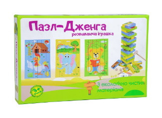 Розвиваюча настільна гра Пазл-Дженга, українська мова Стратег, 30979