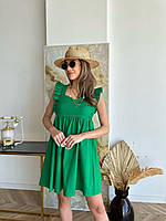 Модное женское летнее платье "Сочное лето" однотонное (Размеры 42,44,46), Зеленое
