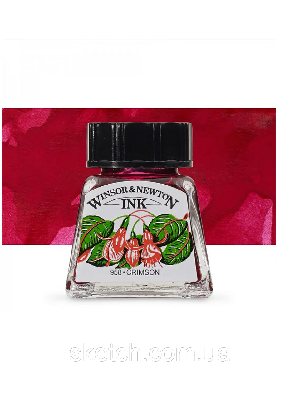 Туш художня Drawing Inks, №958 Crimson, Winsor&Newton, фото 1