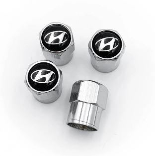 Захисні ковпачки на ніпеля Hyundai ( Хюндай) 4 шт. Класичні хром лого