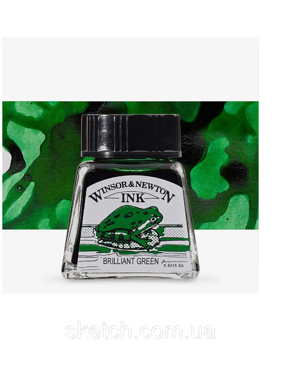 Туш художня Drawing Inks, №046 Brilliant Green, Winsor&Newton, фото 1