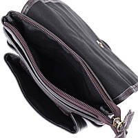 Кожаная компактная мужская сумка через плечо Vintage 20468 Коричневый Отличное качество