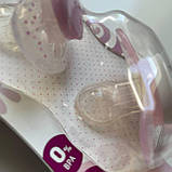 Пустушка силіконова з ортодонтичною формою з основою метелик (2 шт) "Чуд.життя" 5-18 міс Nip Рожева, фото 5