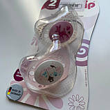 Пустушка силіконова з ортодонтичною формою з основою метелик (2 шт) "Чуд.життя" 5-18 міс Nip Рожева, фото 3