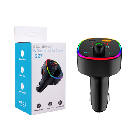 FM-модулятор S27 Car Charger MP3 Bluetooth Трансмітер 10 Colors, фото 2