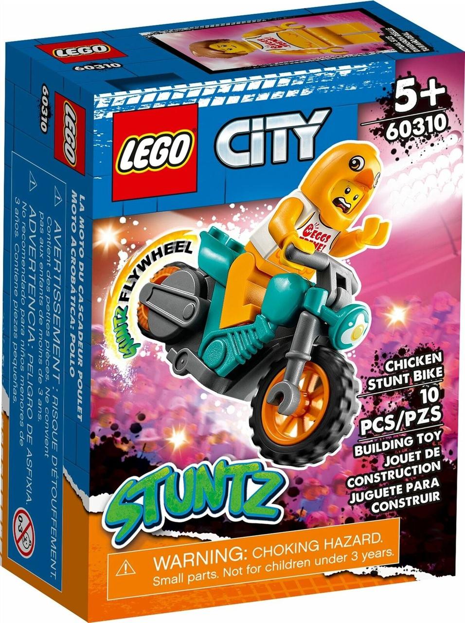Lego City Трюковий мотоцикл з курчаткою 60310, фото 1