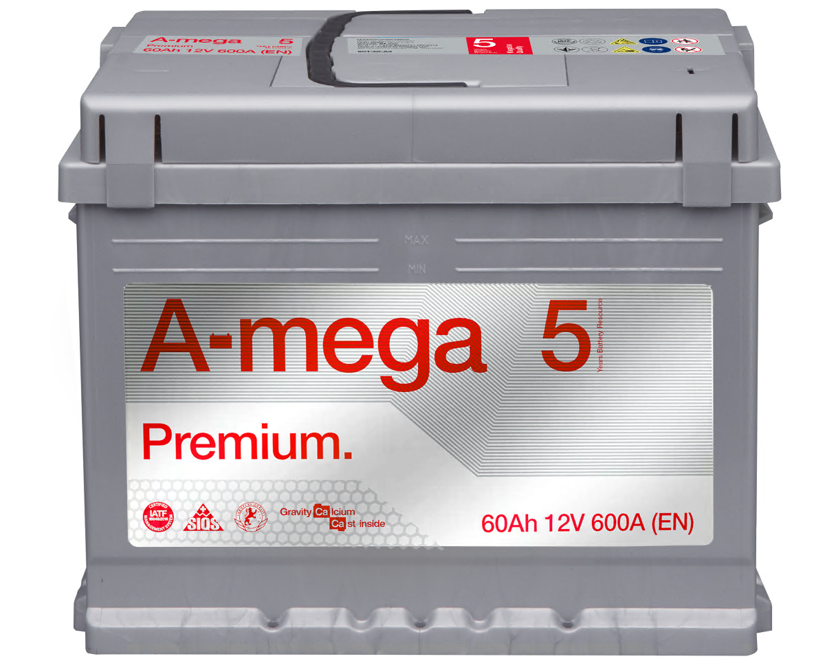 Аккумулятор A-Mega Premium 60.0 Ач правий плюс