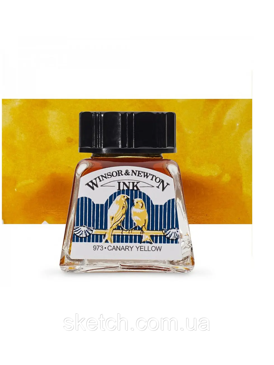 Туш художня Drawing Inks, №123 Canary Yellow, Winsor&Newton, фото 1