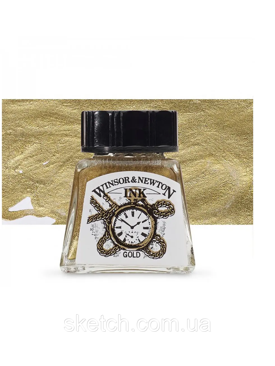Туш художня Drawing Inks, №283 Gold (Золото), Winsor&Newton, фото 1