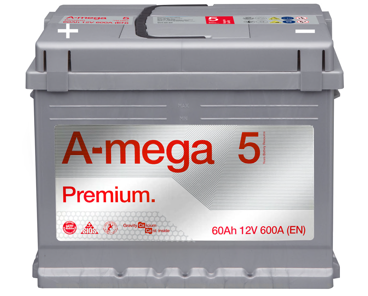 Акумулятор A-Mega Premium 60 .1 Аг лівий плюс, фото 1