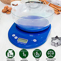 Электронные весы для кухни с чашей Cook book (ACS KE1) до 5кг Синие, кухонные весы настольные для пищи (NS)